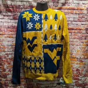 Men's Blue and Yellow Crewneck Sweater